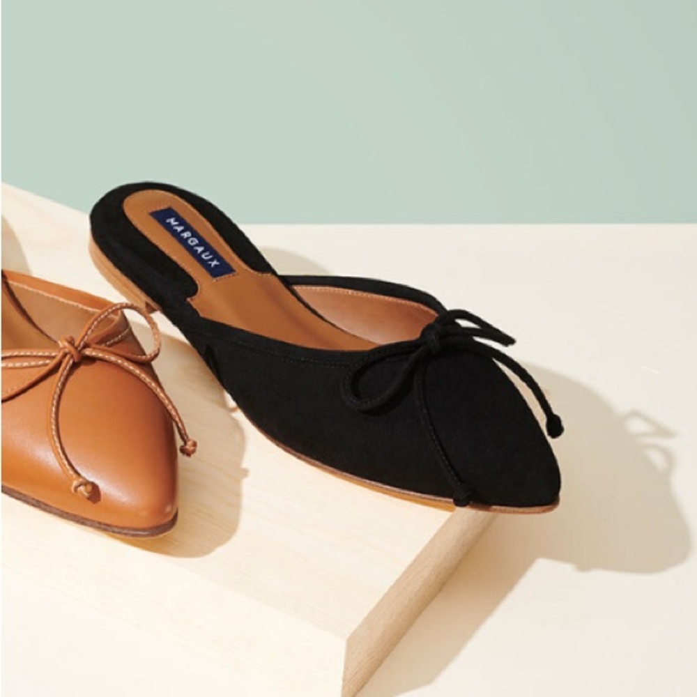 Margaux The Ballet Mule in Black Suede with bow